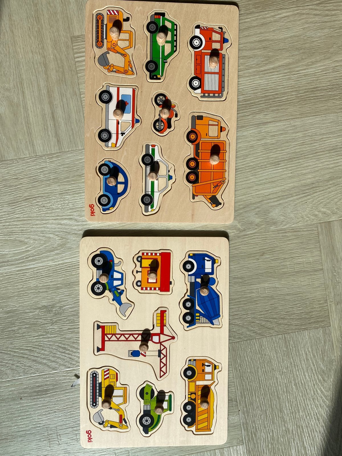 Goki puzzels - auto’s, Ophalen, Minder dan 10 stukjes, Zo goed als nieuw, 6 maanden tot 2 jaar