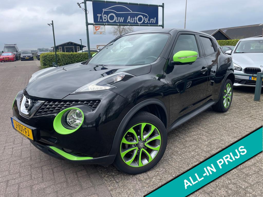 Nissan Juke 1.6 Acenta|Pano|Automaat|Camera|stoelverwarming|, Auto's, Nissan, 4 cilinders, Leder, Bedrijf, SUV of Terreinwagen