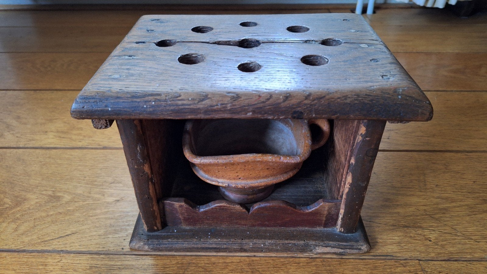 antieke houten voetenstoof, Antiek en Kunst, Ophalen