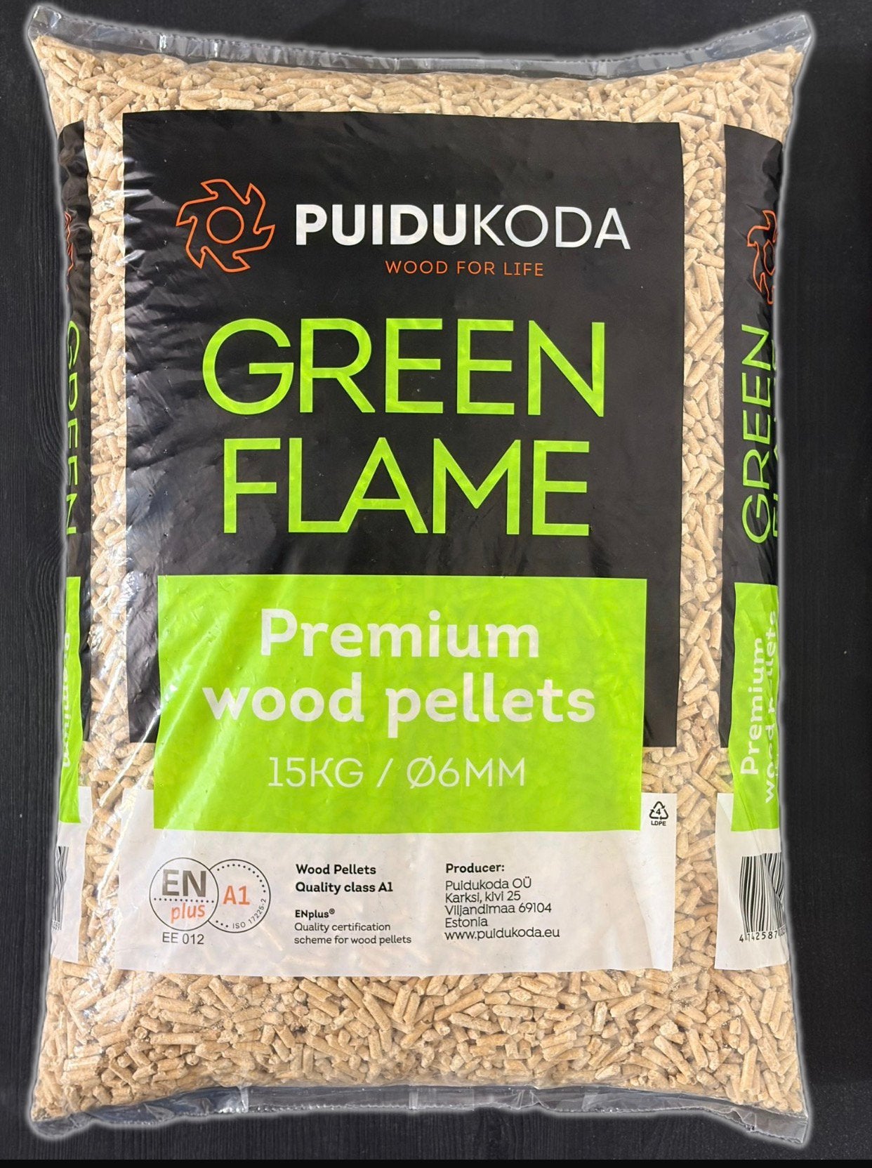 Green flame witte houtpellets 66x15 kg, Minder dan 3 m³, Ophalen