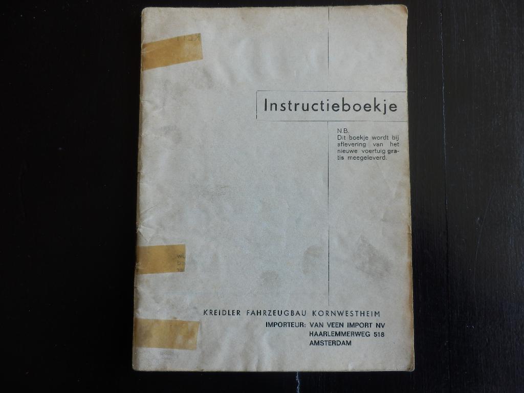 instructieboekje kreidler florett 1967, Fietsen en Brommers, Ophalen of Verzenden, Gebruikt