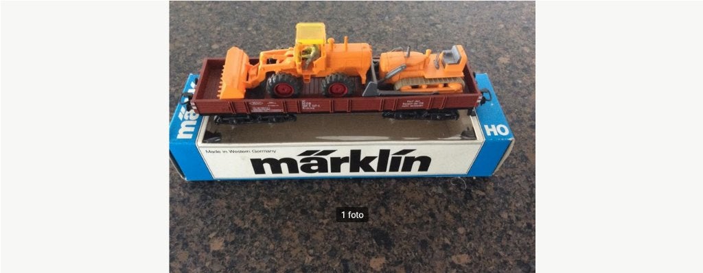 HO Marklin 4474 Lage Bakwagen., Ophalen, Wisselstroom, Wagon, Zo goed als nieuw