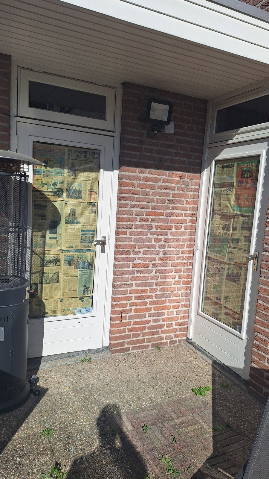 Verkocht! Witte houten buitendeuren met glas, Ophalen, Gebruikt, 80 tot 100 cm, 215 cm of meer