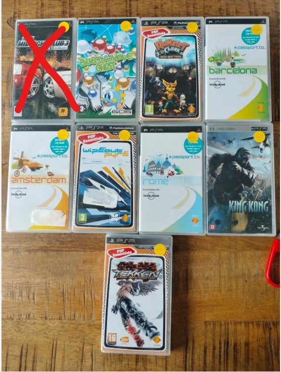 PSP 10 euro titels. Playstation portable games, Gebruikt, Gekoppelde computers, 1 speler, Racen en Vliegen