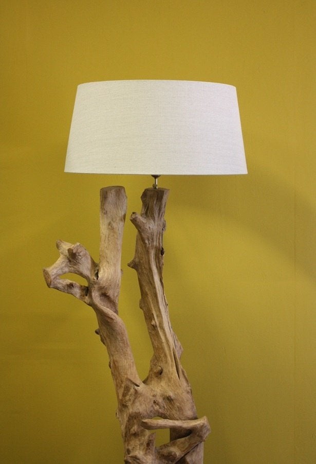 Stoere Wortel Houten Vloerlamp Staande Boomstam Lamp Oosters, Huis en Inrichting, Nieuw, Hout, Stoer Werelds Landelijk Uniek Robuust Oosters Vintage Bohemian
