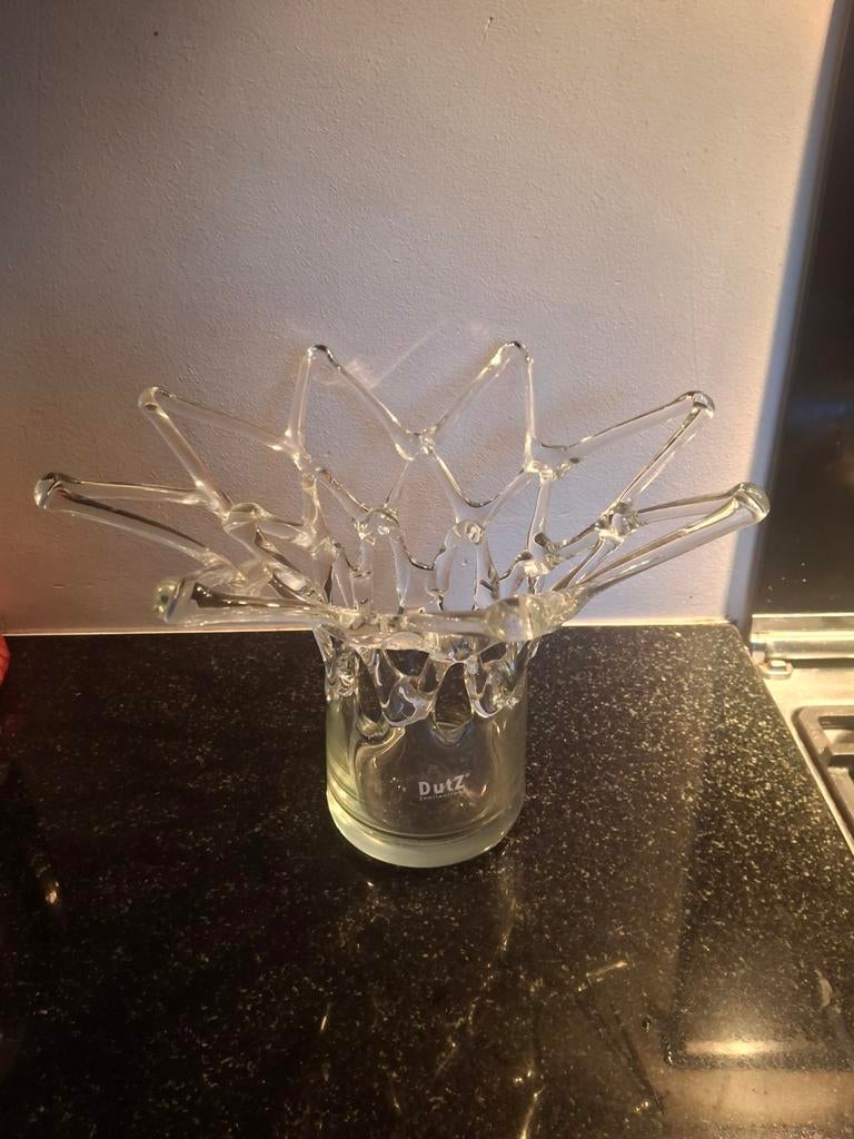 Dutz Murano Spinnenweb-Kroonvaas., Overige kleuren, Ophalen of Verzenden, Minder dan 50 cm, Glas