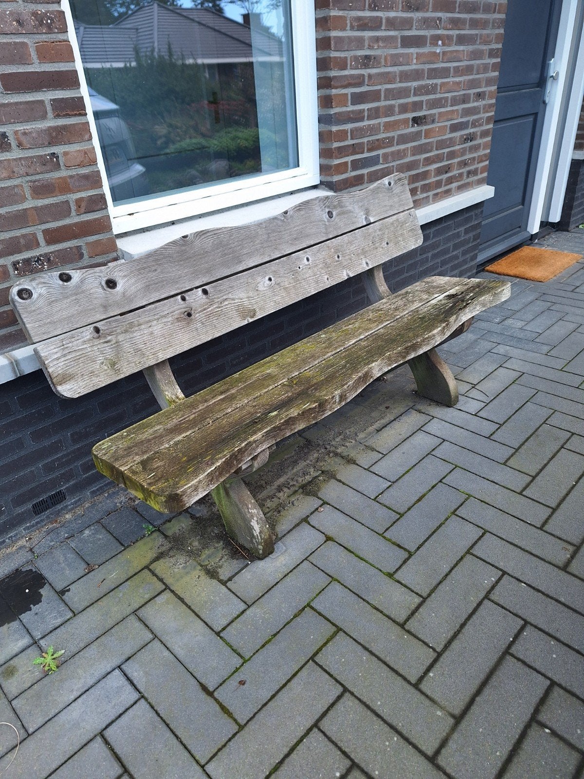 Robuuste houten tuinbank - Gebruikt, Ophalen, Gebruikt, Hout