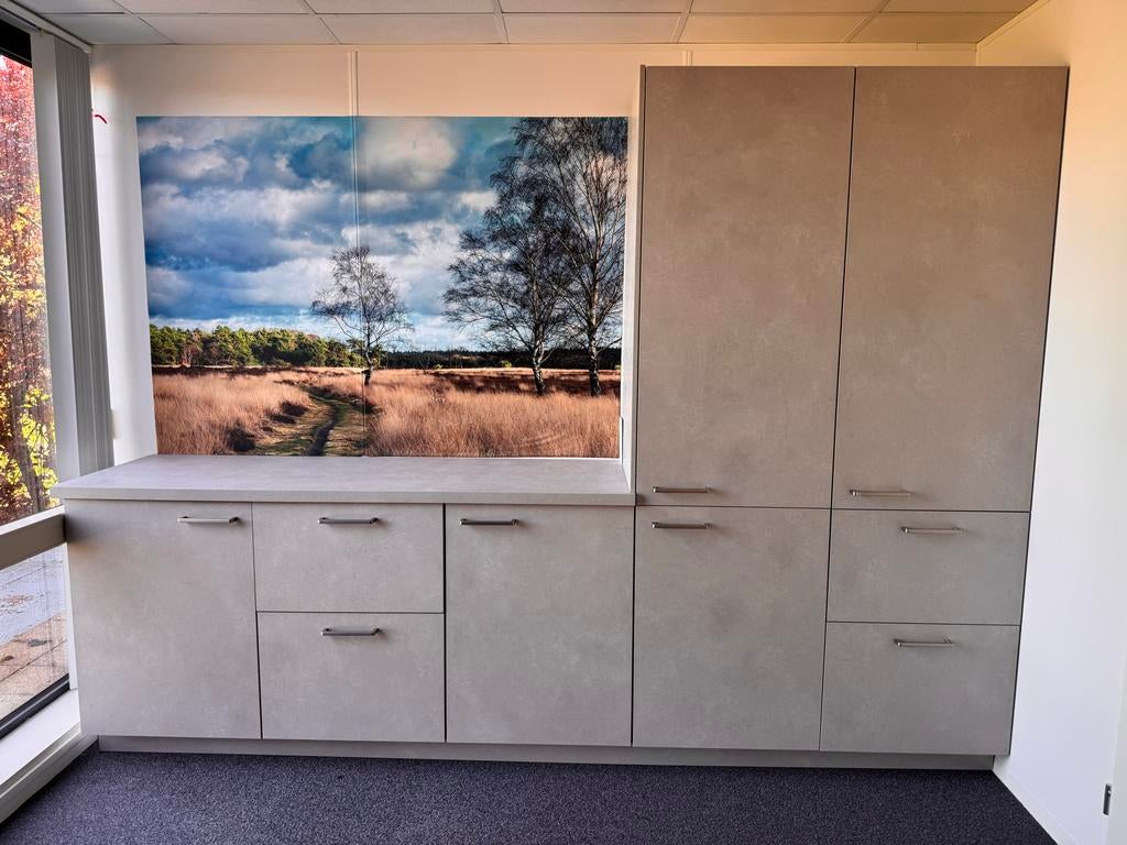 Keukenblok met koelkast en eiland met lades, Ophalen, Gebruikt, Overige typen, Kunststof