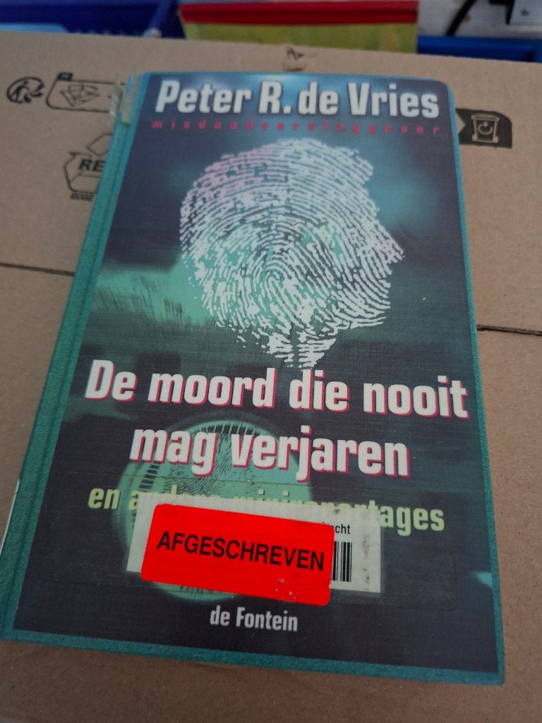 Peter R. de Vries, De moord die nooit mag verjaren, oud bieb, Ophalen of Verzenden