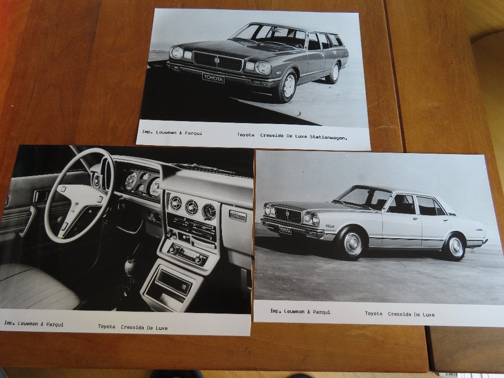3 Persfoto's Toyota Cressida De Luxe, Cressida Stationwagon, Boeken, Toyota, Ophalen of Verzenden, Zo goed als nieuw, Toyota