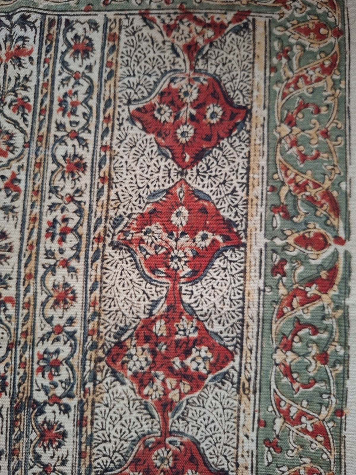 Antieke Ghalamkar Perzische doek - Atrian Isfahan, Antiek en Kunst, Ophalen of Verzenden