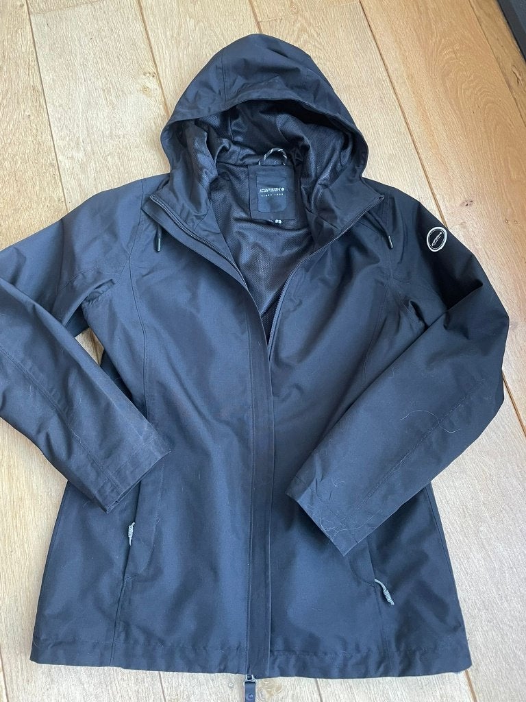Icepeak Dames Jas Adenau - Zwart, mt. 38 z.g.a.n., Ophalen of Verzenden, Zo goed als nieuw, Regenjas, Dames