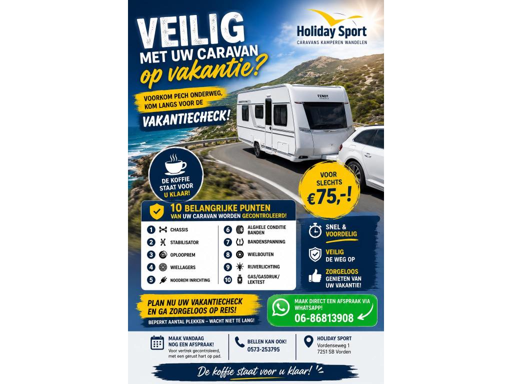Vakantiecheck voor slechts €75,-, Overige typen, Bedrijf, Fendt, 5 tot 6 meter