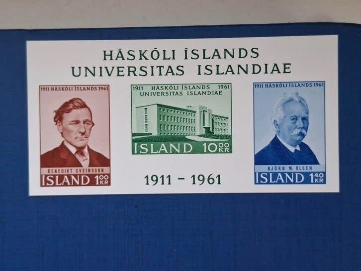 Postzegel Ijsland 1961 PF Blok 500 jr Universiteit 20-10, Postzegels en Munten, Ophalen of Verzenden, IJsland, Postfris