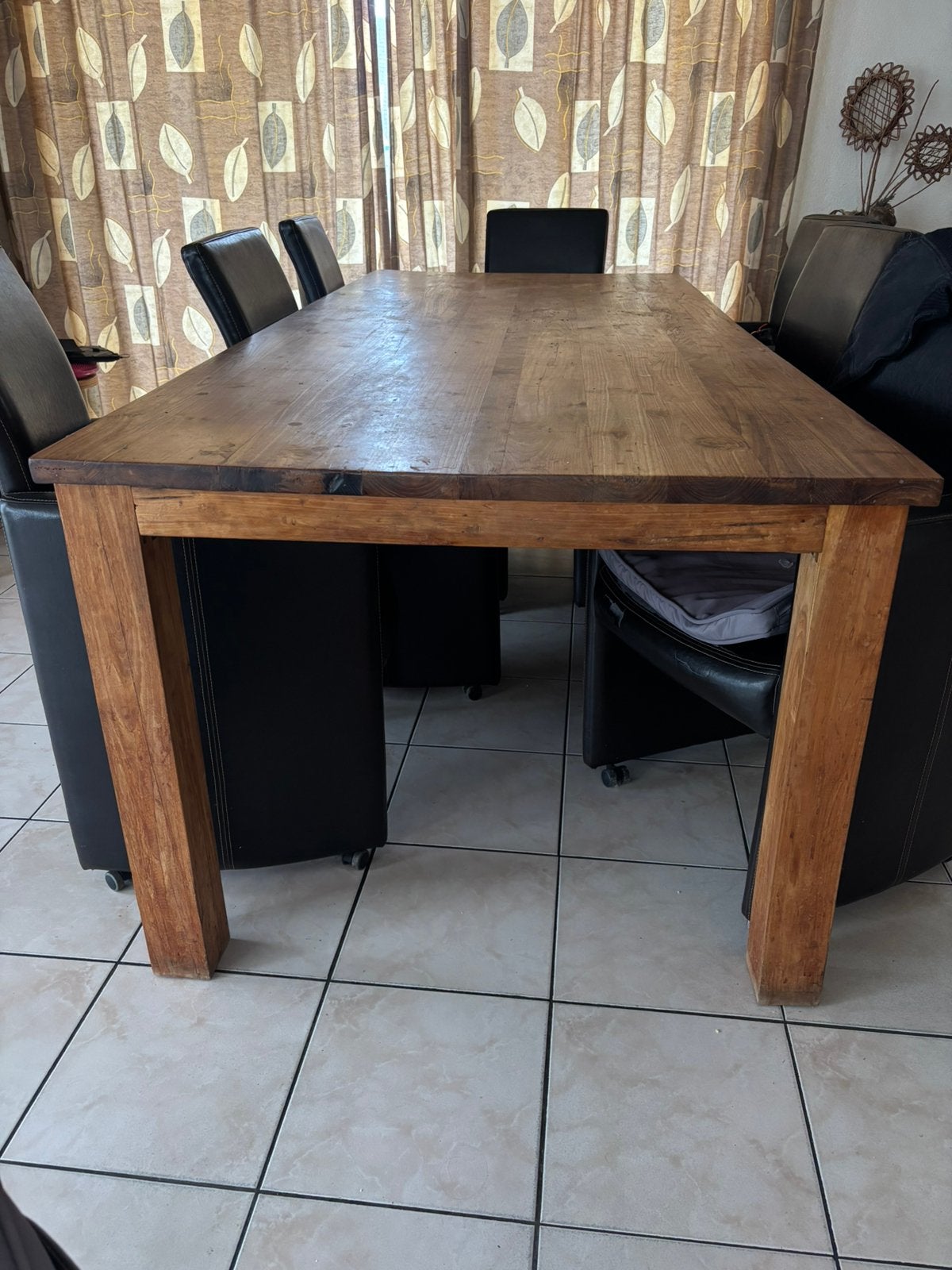 Houten eettafel, Ophalen, Gebruikt, 200 cm of meer, 50 tot 100 cm