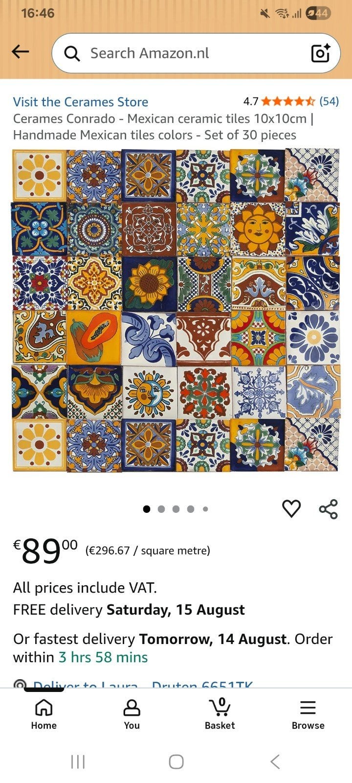 tiles mexican style 10x10cm, Doe-het-zelf en Verbouw, Tegels, Ophalen of Verzenden, Overige materialen, 10 m² of meer, Minder dan 20 cm