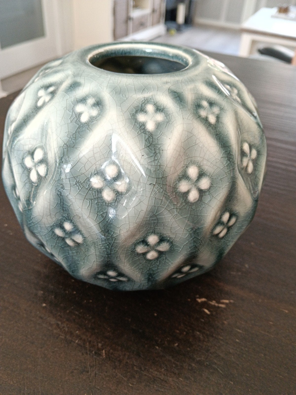Decoratieve Craquelé Vaas, Huis en Inrichting, Woonaccessoires | Vazen, Ophalen of Verzenden, Nieuw, Wit