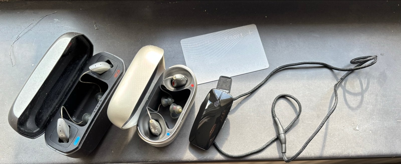 Gehoorapparaten met oplaadcase en accessoires, In gehoorgang (in-ear), Overige merken, Ophalen of Verzenden, Microfoon