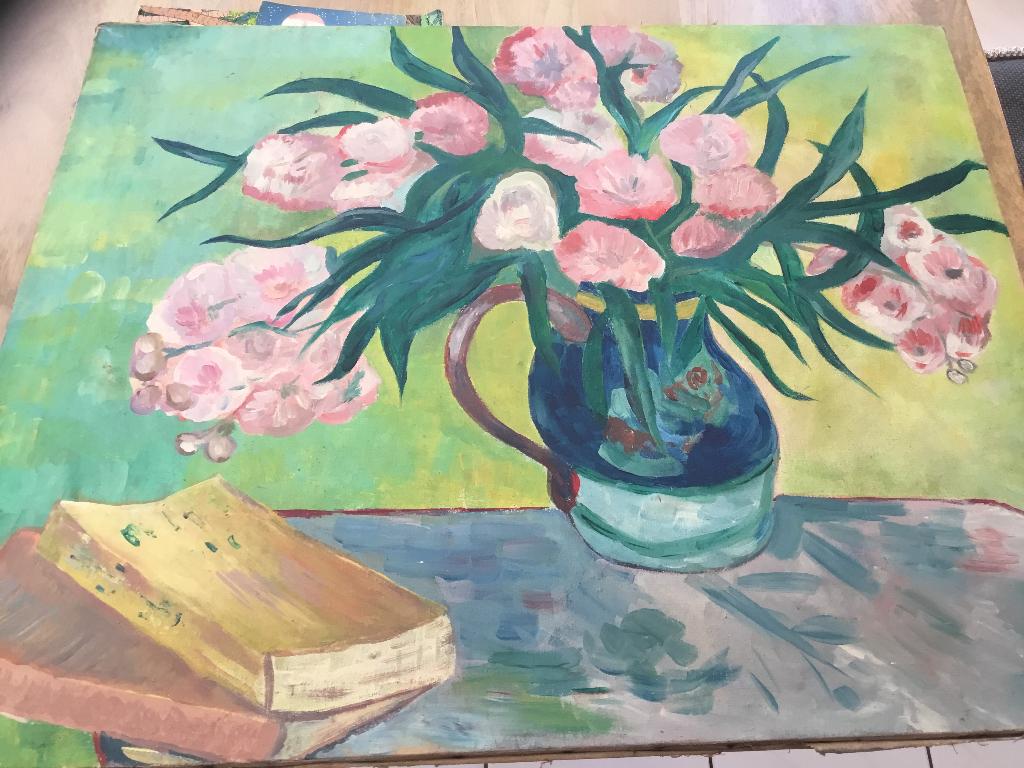 Vincent van Gogh Bloemstilleven met Oleanders en boeken, Antiek en Kunst, Kunst | Schilderijen | Klassiek, Ophalen