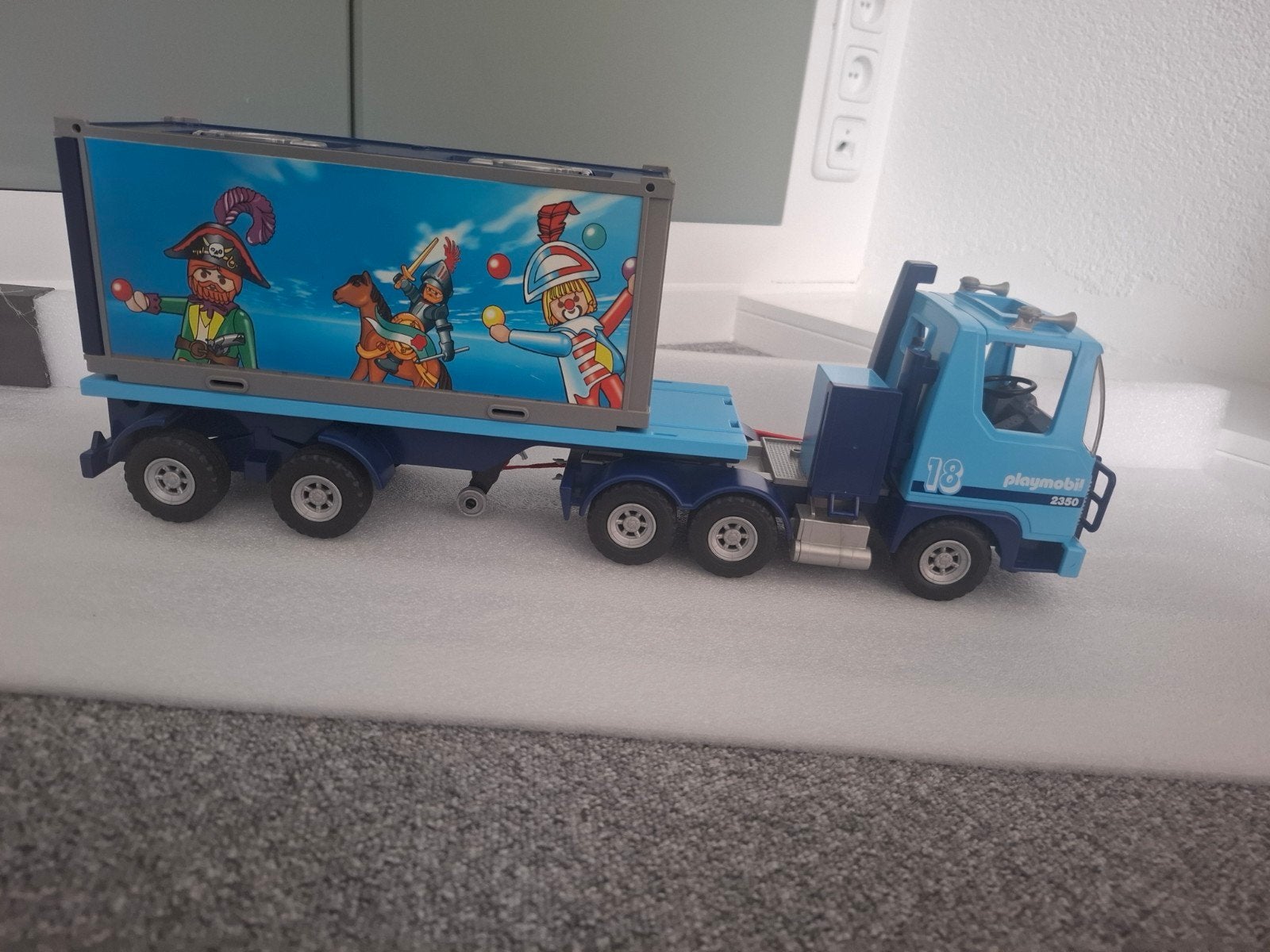 Playmobil vrachtwagen met container, Ophalen of Verzenden, Gebruikt