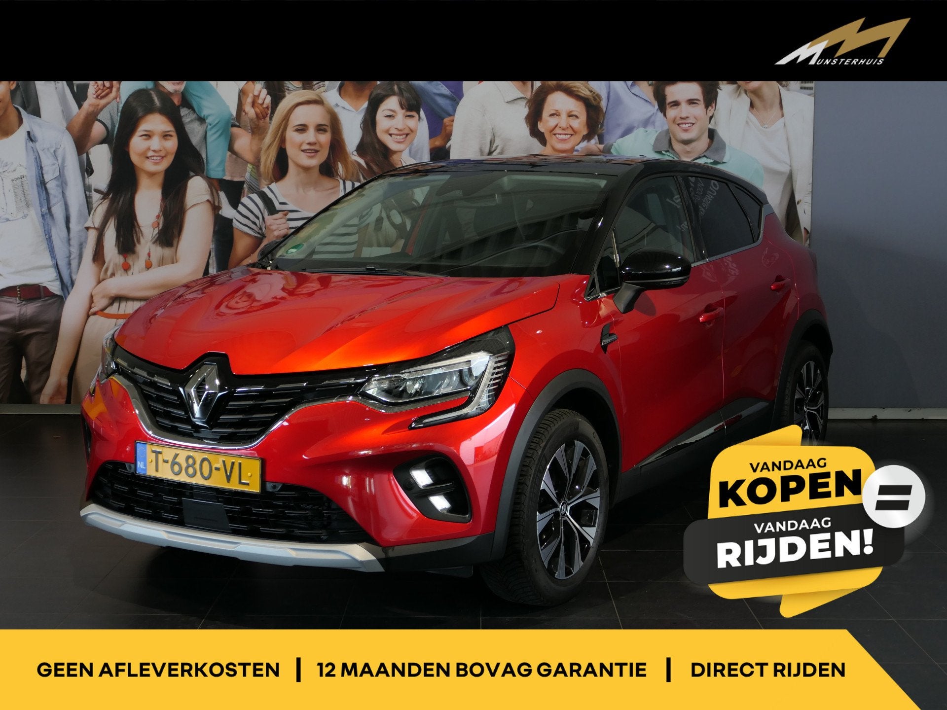 Renault Captur 1.0 TCe 90 techno - Occasion Lease vanaf €3, Auto's, Dealer onderhouden, Gebruikt, Leder en Stof, Parkeersensor