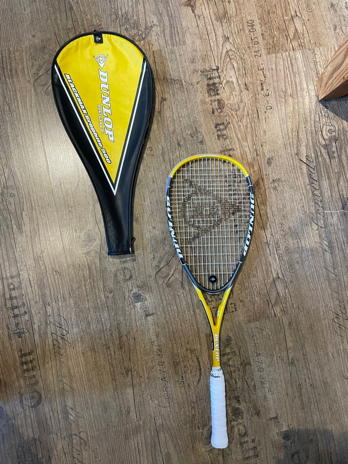 Dunlop Blackmax Graphite 500 Squashracket, Sport en Fitness, Ophalen of Verzenden, Zo goed als nieuw, Racket, Met hoes