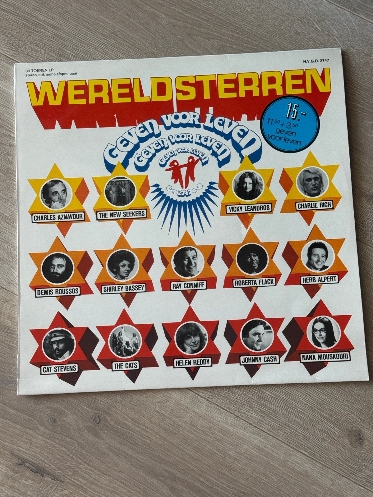 LP - Wereldsterren - Geven voor Leven (Pop, Rock, Folk), Cd's en Dvd's, Vinyl | Pop, LP, Gebruikt, Pop, Ophalen of Verzenden