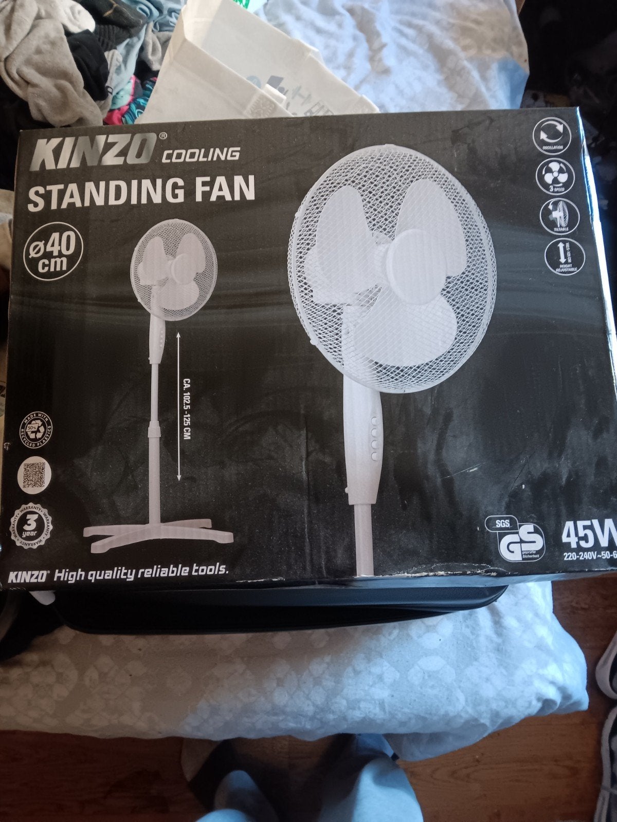 Kinzo Cooling Staande Ventilator Ø40cm - Nieuw in Doos, Ophalen of Verzenden, Nieuw