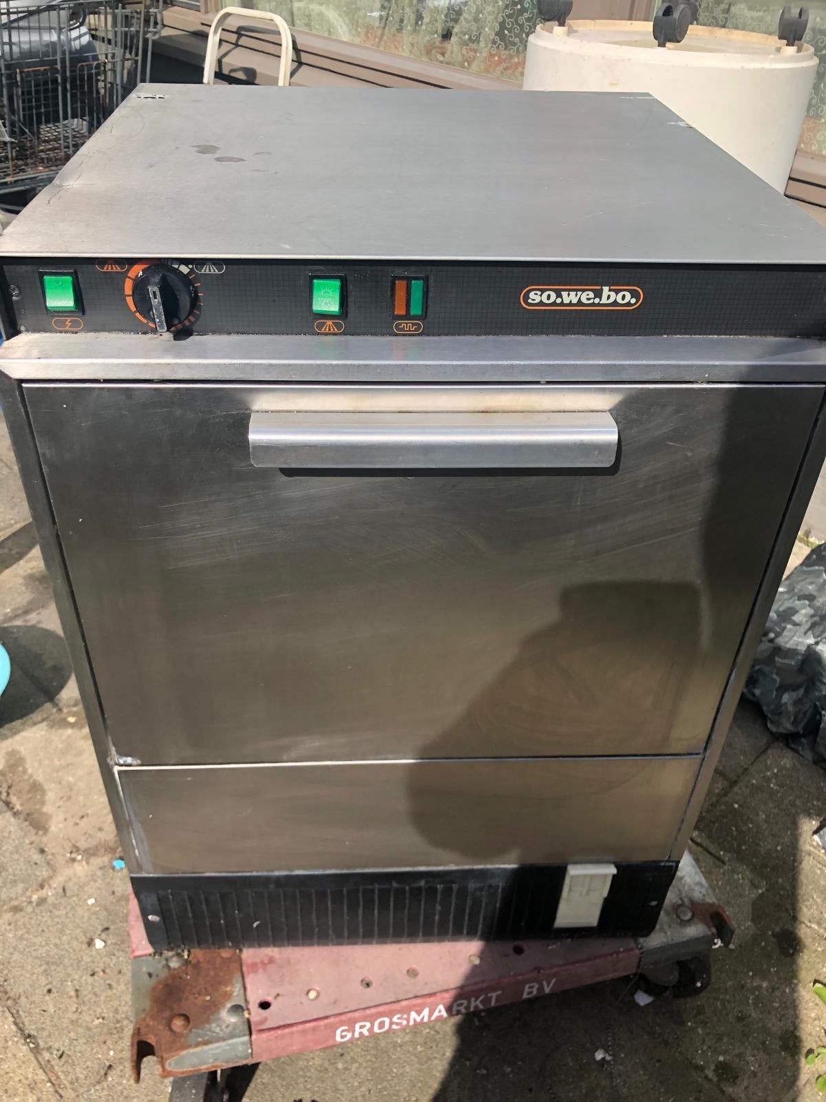 Sowebo professionele horeca vaatwasser RVS – Werkend, Ophalen, Gebruikt, 60 cm of meer