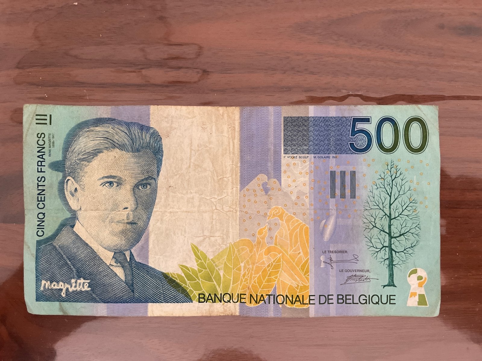 Belgisch biljet 500 Frank Magritte, Ophalen, Los biljet