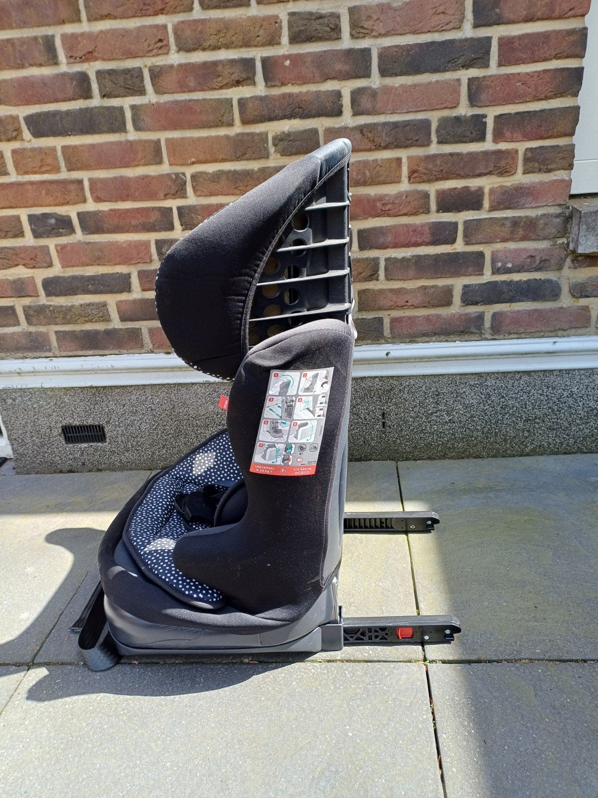 Hema Autostoel Zwart met Witte Stippen en Isofix, Overige merken, Gebruikt, 9 t/m 18 kg, Ophalen of Verzenden