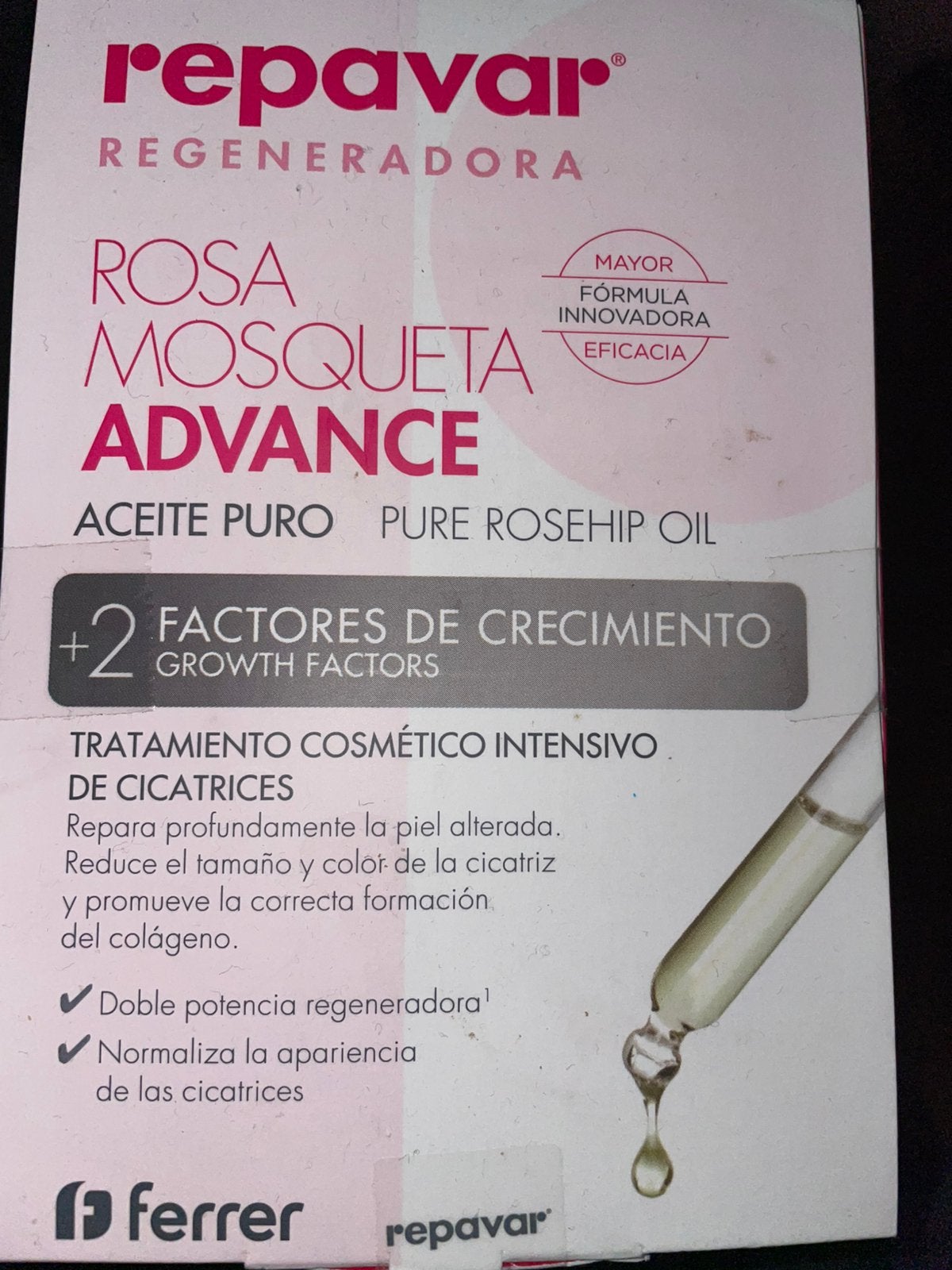 Littekenbehanding Repavar Mosqueta Advance Pure Rosehip Oil, Ophalen of Verzenden, Zo goed als nieuw