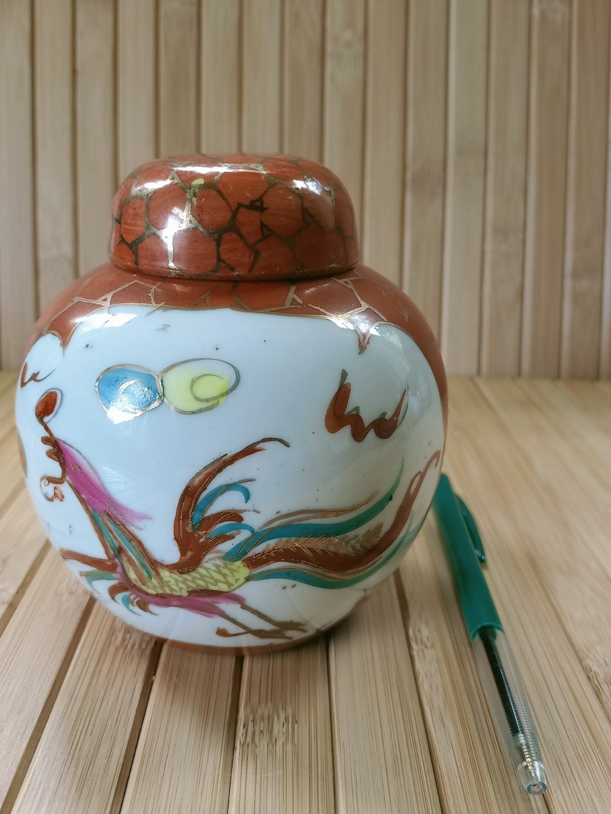 Antieke Chinese Gemberpot met Draak en Feniks Decor, Ophalen of Verzenden