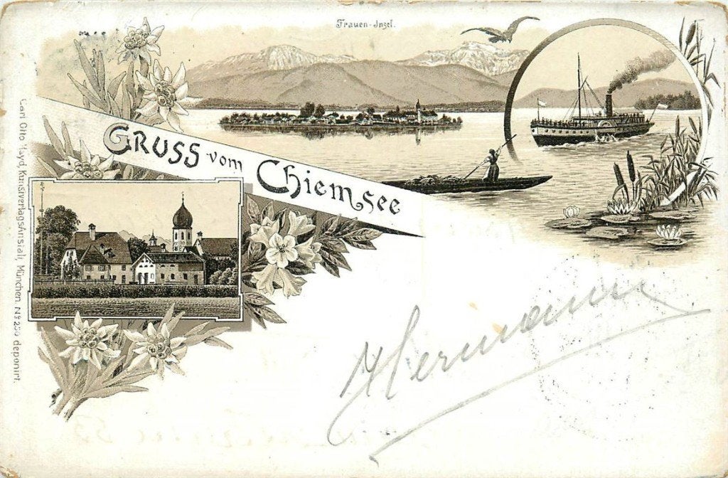 379-138-025 Chiemsee Litho, Ophalen of Verzenden, Voor 1920, Duitsland