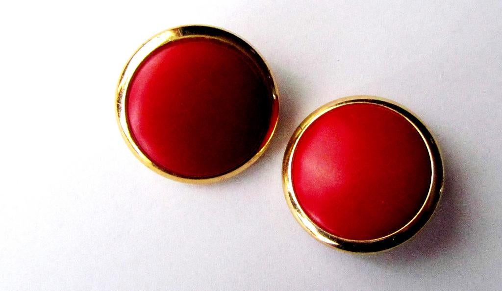 Prachtige grote vintage oorbellen clips rood inleg goud, Sieraden, Tassen en Uiterlijk, Oorbellen, Overige materialen, Verzenden