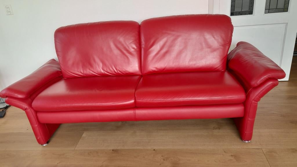 Mooie rood leren bank., Gebruikt, 150 tot 200 cm, Driepersoons, Ophalen of Verzenden