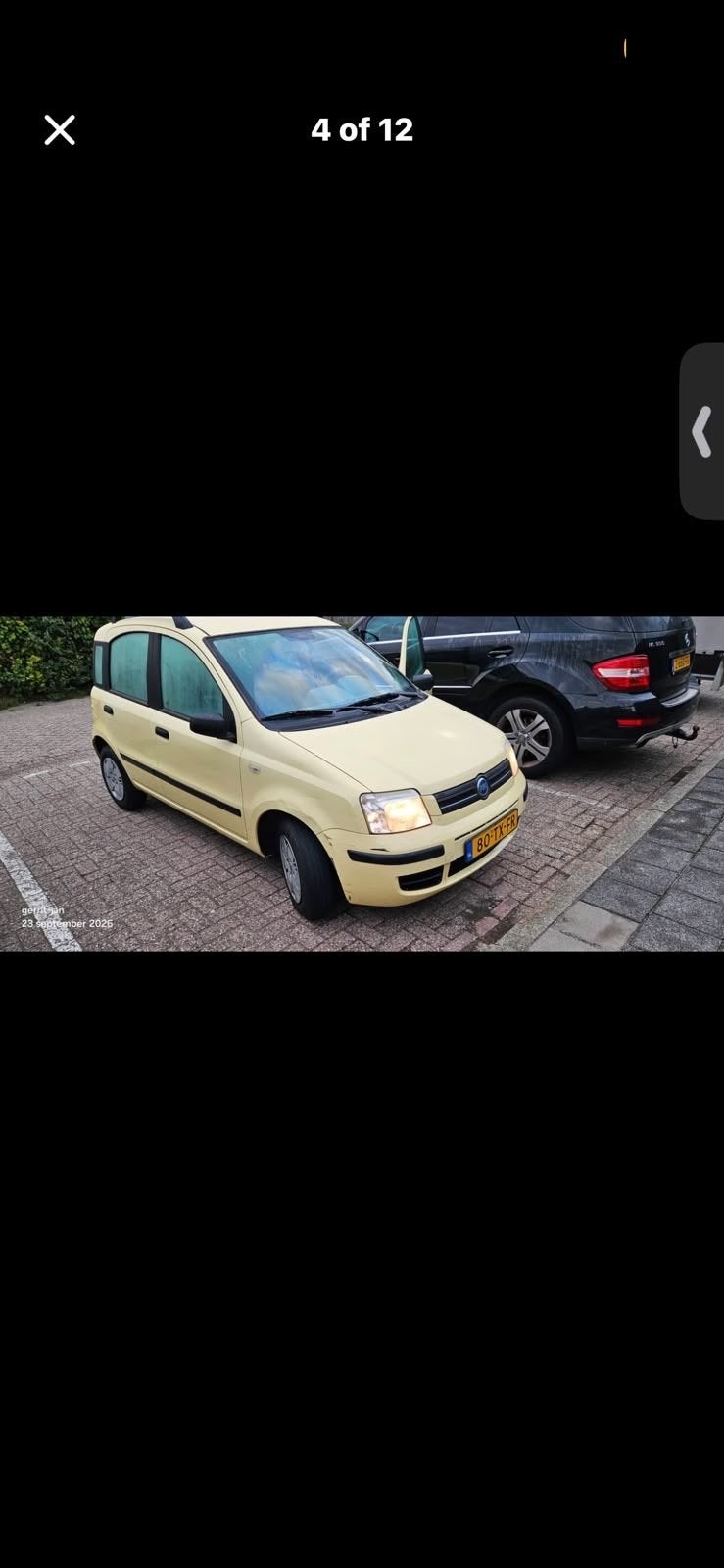 Fiat Panda 1.2 44KW 60PK 2007 Geel, Voorwielaandrijving, Bedrijf, Handgeschakeld, 835 kg