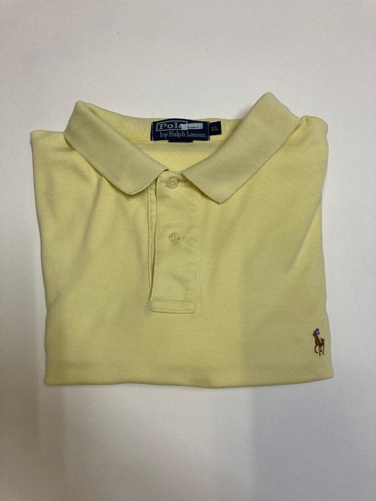 Y2K 2000S Ralph Lauren Polo– XL- Pastelyellow – Colored Pony, Kleding | Heren, Geel, Ralph Lauren, Overige maten, Ophalen of Verzenden