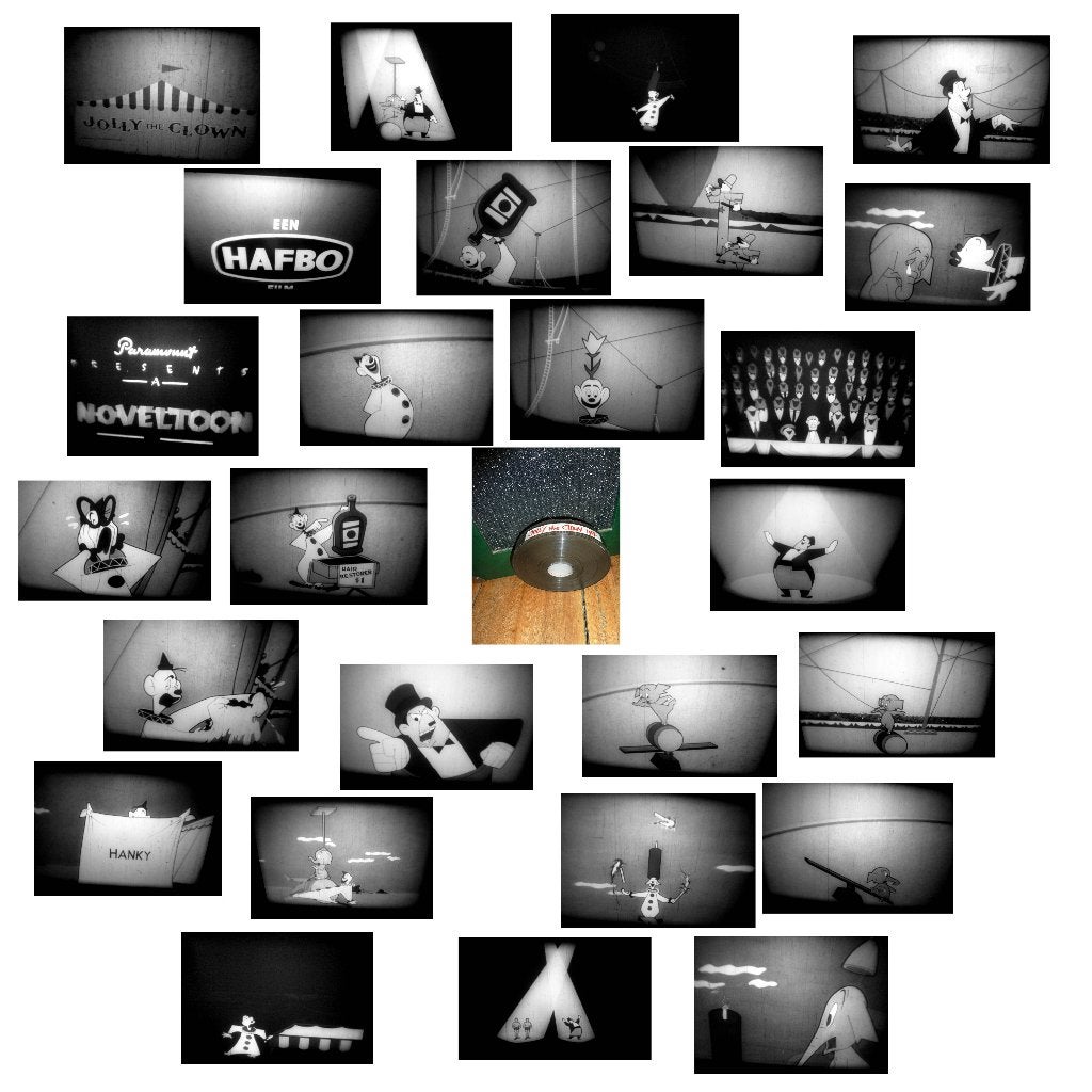 35mm film - Cartoon - Jolly the Clown - 1957 - zw/w, Audio, Tv en Foto, Ophalen of Verzenden, 35mm film