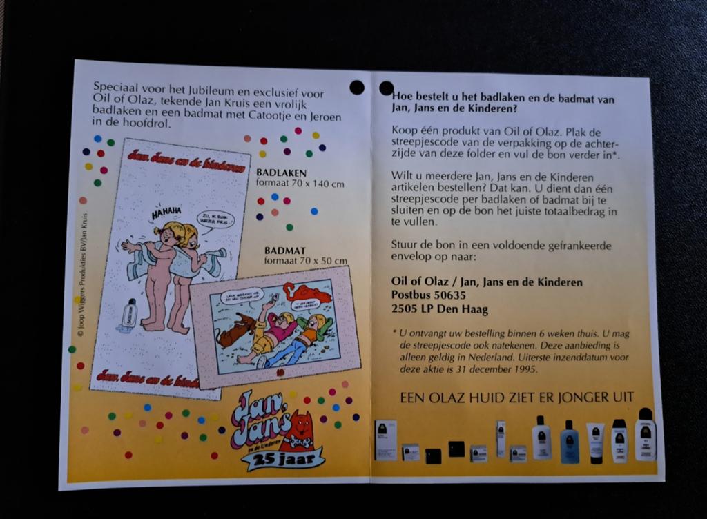 Oil of Olaz spaarkaart voor badproducten van o.a. Catootje, Ophalen of Verzenden, Overige figuren, Nieuw, Gebruiksvoorwerp