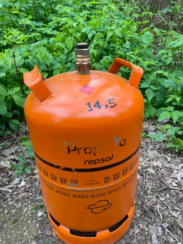 Spaanse gasfles, Caravans en Kamperen, Kampeeraccessoires, Ophalen, Zo goed als nieuw