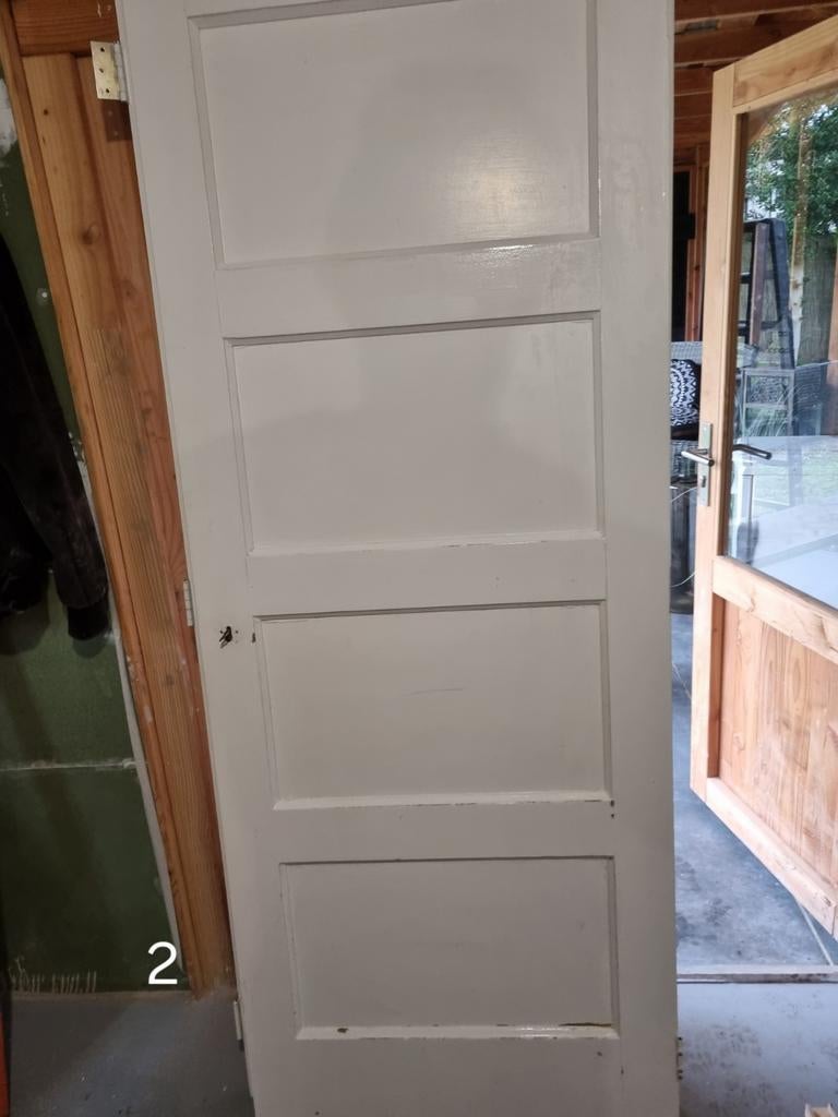 Houten paneel deuren., Minder dan 80 cm, Binnendeur, Ophalen of Verzenden, 200 tot 215 cm