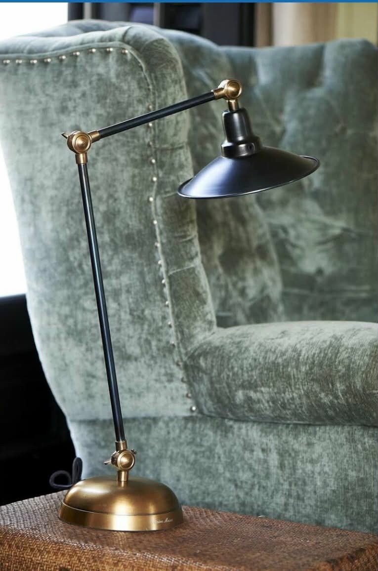 Riviera Maison Soho Square Desk Lamp Black, Zwart, Ophalen, Bureaulamp, Riviera Maison
