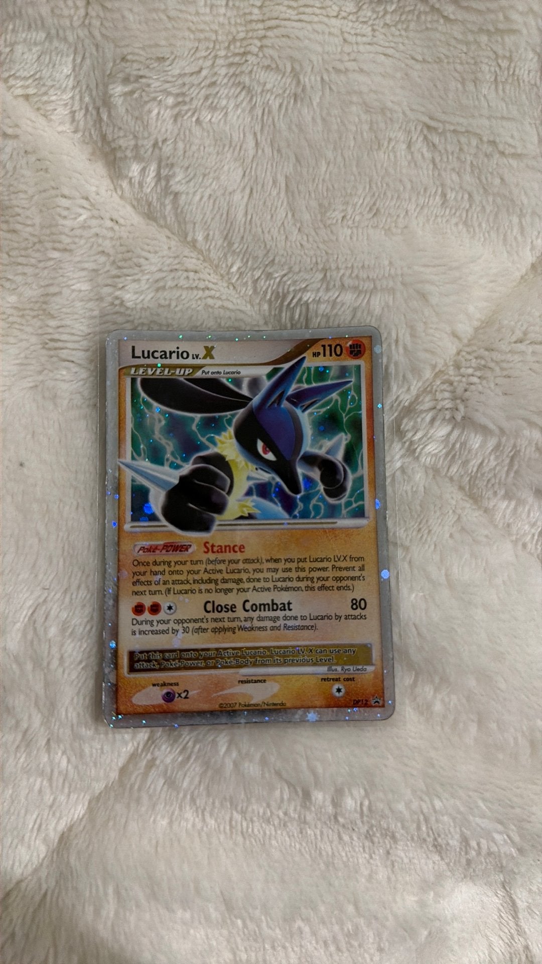 Pokémon Lucario DP12 Holo 2007, Ophalen of Verzenden, Gebruikt, Losse kaart