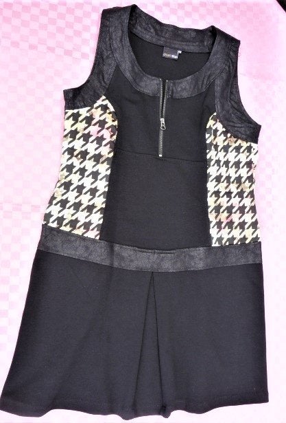 Dreamstar jurk maat 42 zeer modern tuniek, VINTAGE, Dreamstar, Verzenden, Zwart, Maat 42/44 (L)