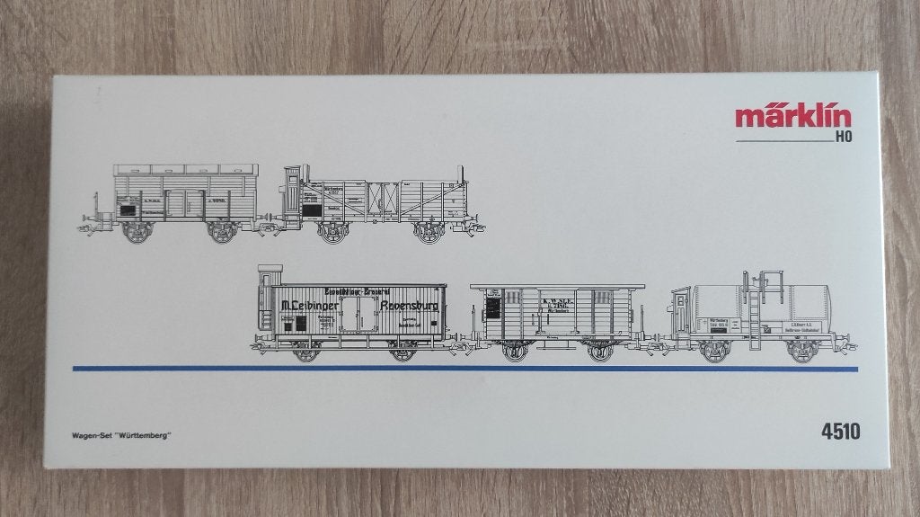 Marklin 4510 - Wagen-set "Württemberg" ZGAN, Wisselstroom, Wagon, Ophalen of Verzenden, Zo goed als nieuw