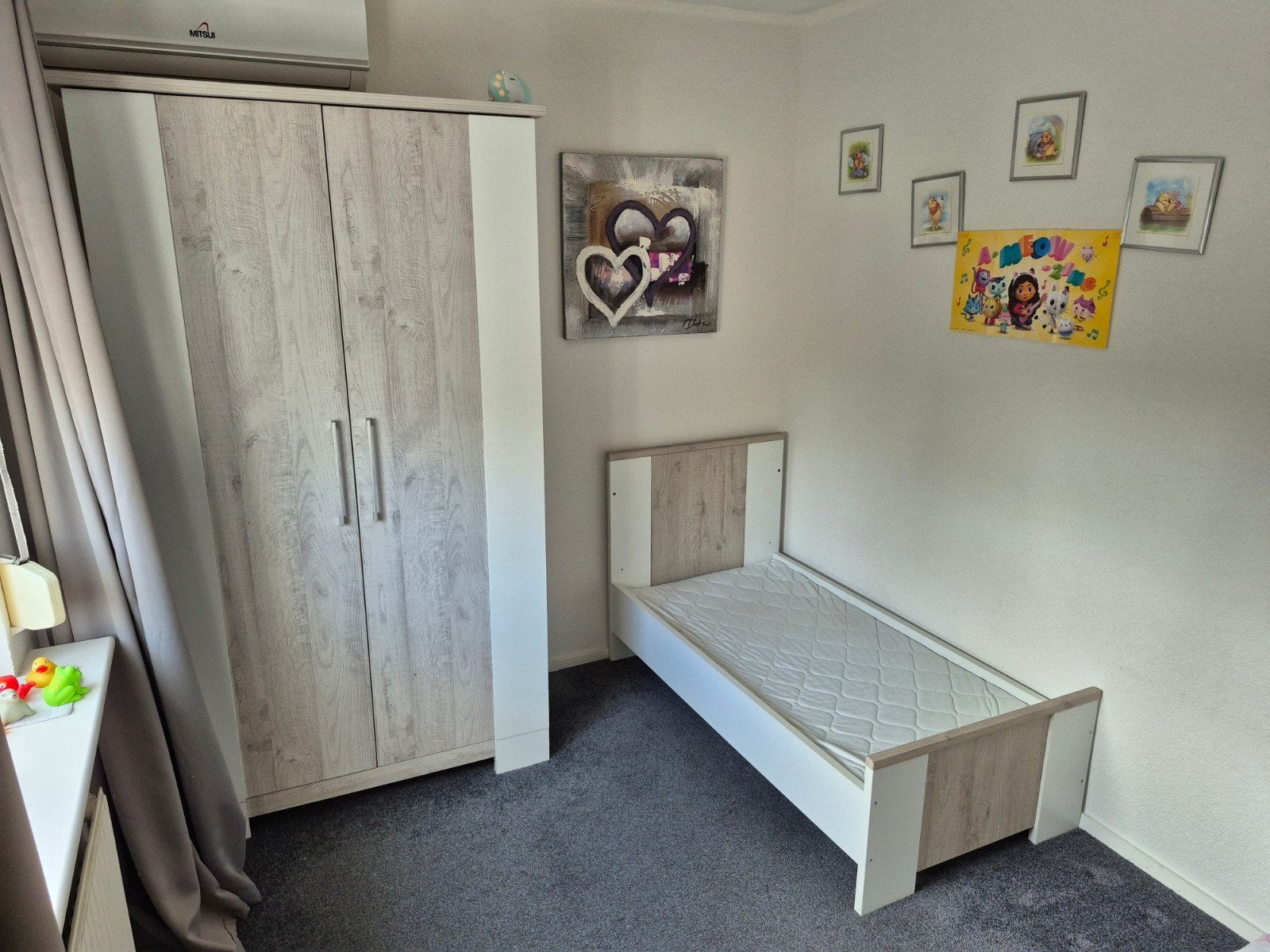 TWF meegroeikamer:kinderbed  ledikant, commode en kledingkas, Gebruikt, Minder dan 140 cm, Minder dan 70 cm, Ophalen