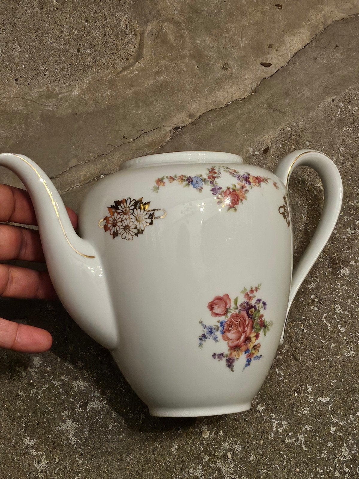 Vintage Winterling Bavaria theepot met bloemmotief, Ophalen of Verzenden