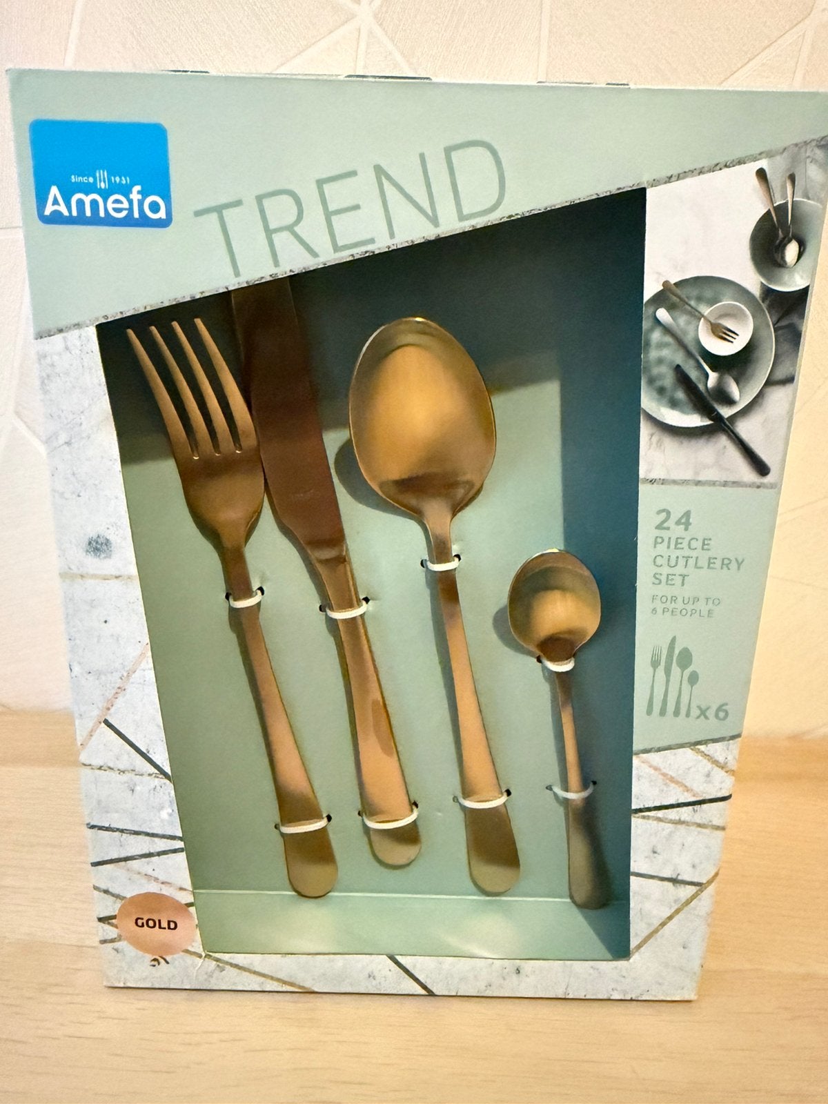 Amefa TREND GOLD 24delig, Overige materialen, Bestekset, Nieuw, Ophalen of Verzenden