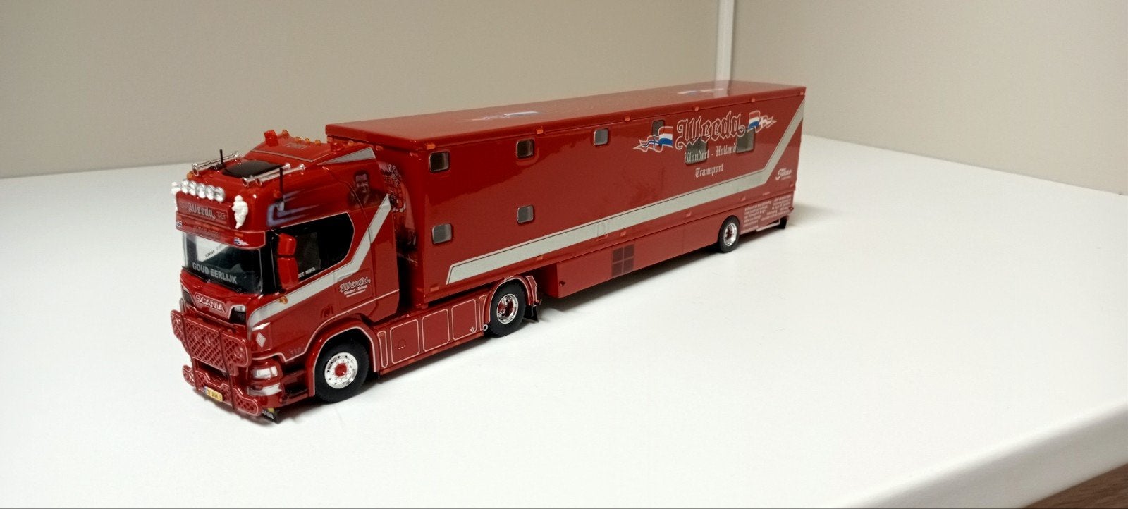 Tekno Scania Weeda Ferry, Hobby en Vrije tijd, Modelauto's | 1:50, Ophalen of Verzenden, Zo goed als nieuw, Bus of Vrachtwagen